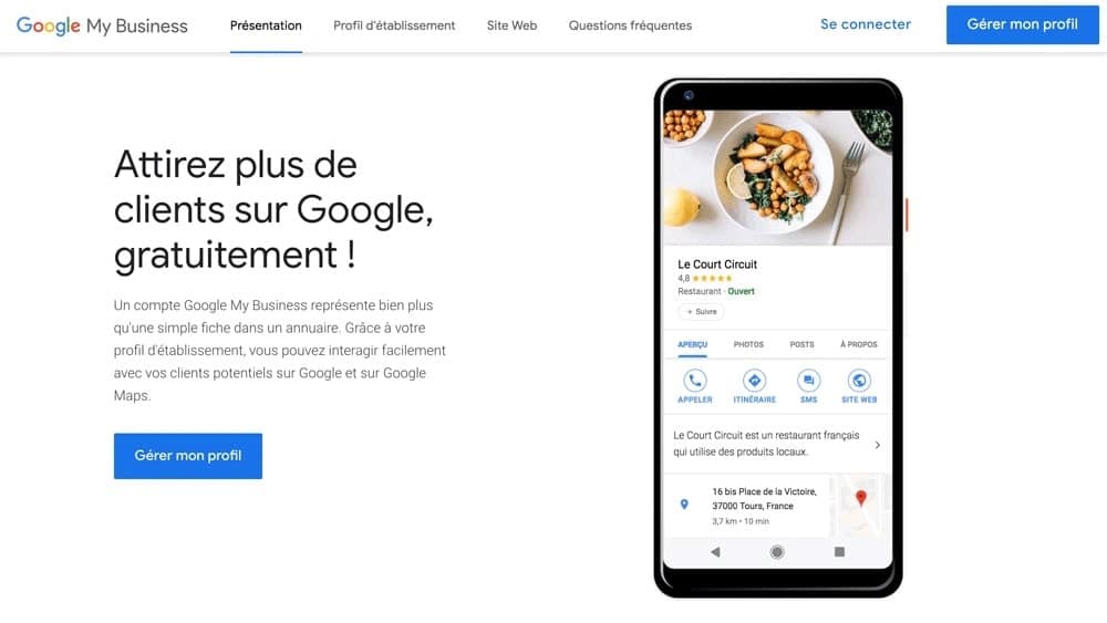 le site Google My Business